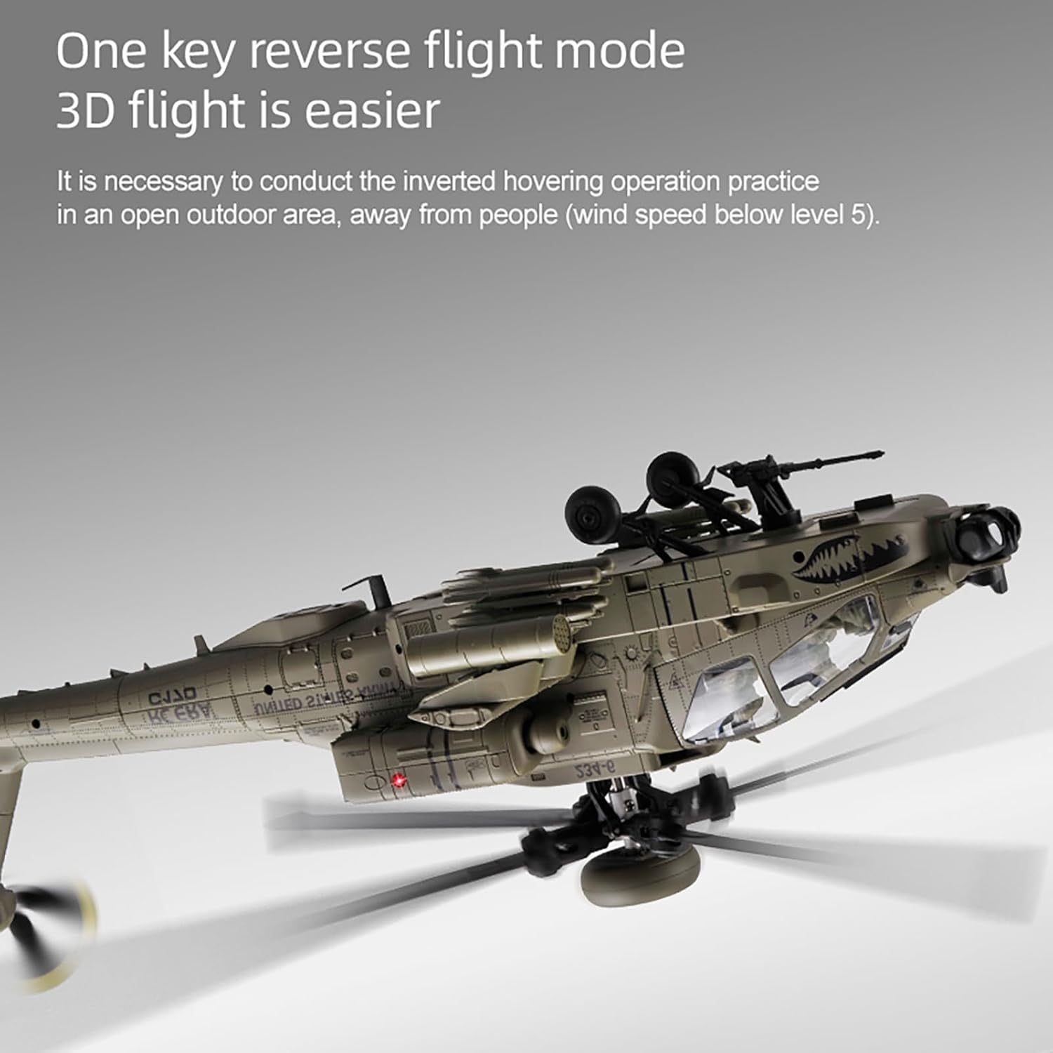 Rc Helicopter Large - Hélicoptère télécommandé 310MM 6CH C170 AH-64D