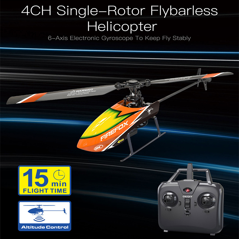 Rc Helicopter Single Rotor - Hélicoptère RC monorotor sans flybar 4CH