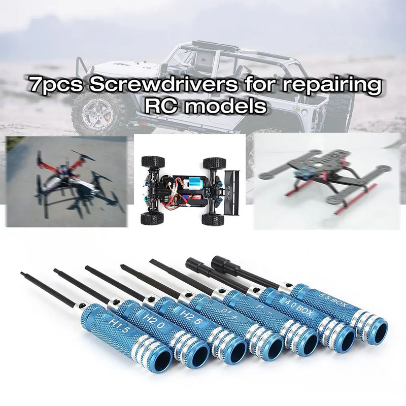Kit de 7 tournevis hexagonaux  - Rc Helicopter Tool Kit avis et prix