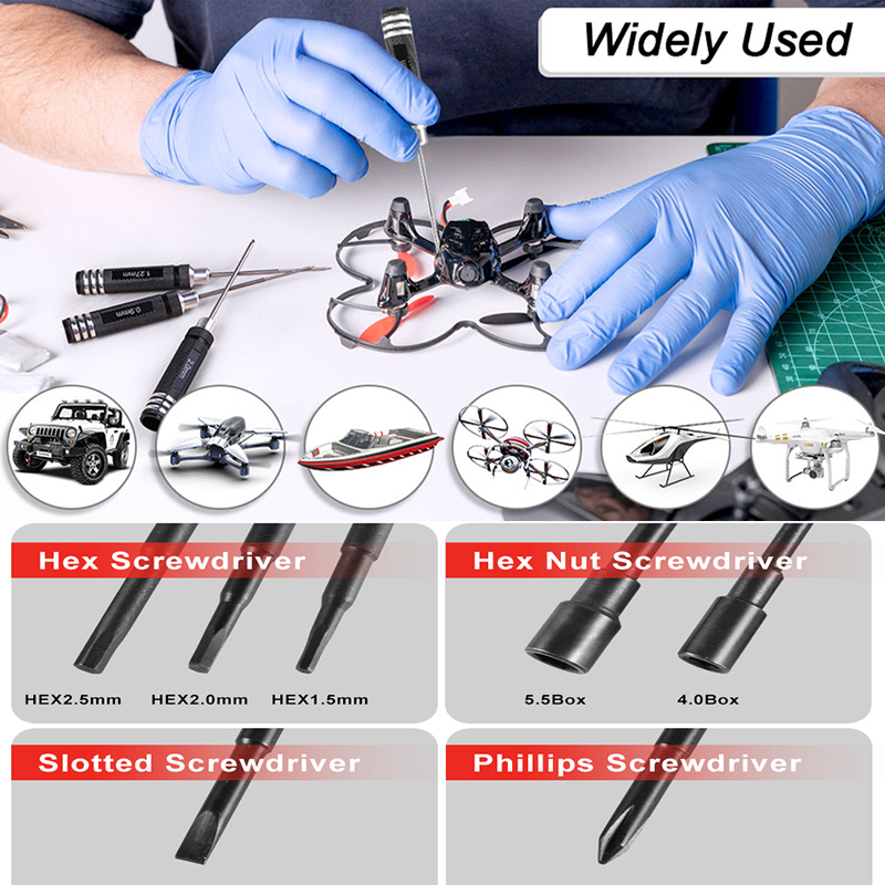 Kit de 7 tournevis hexagonaux  - Rc Helicopter Tool Kit avis et prix