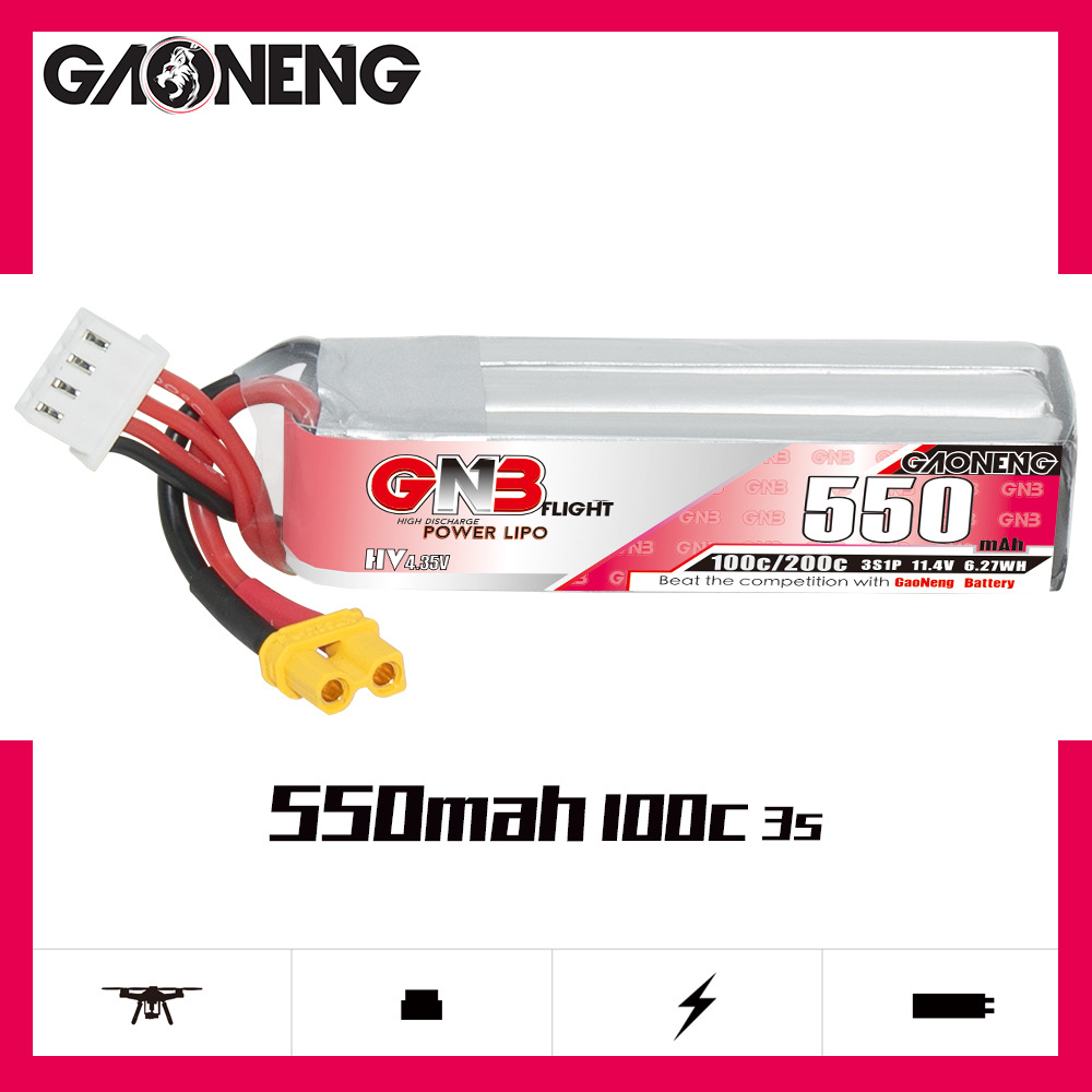 GNB HV 11.4V 550mAh 100C/200C  - Rc Helicopter Parts avis et prix