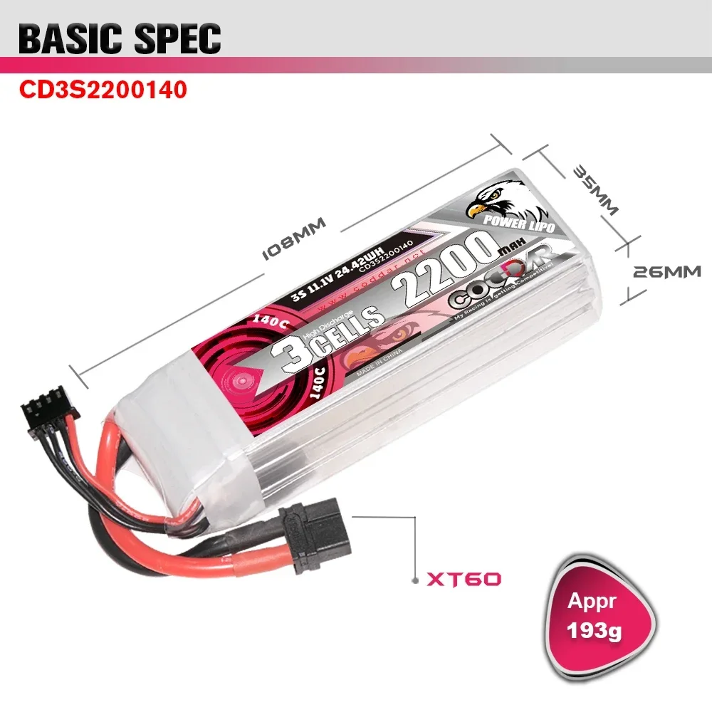 Batterie Li-po 2200mAh 3S 11.1 - Rc Helicopter Bag avis et prix