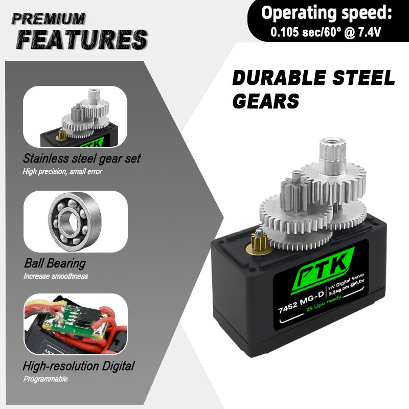 Servomoteur numérique PTK 7452 - Rc Helicopter Parts avis et prix